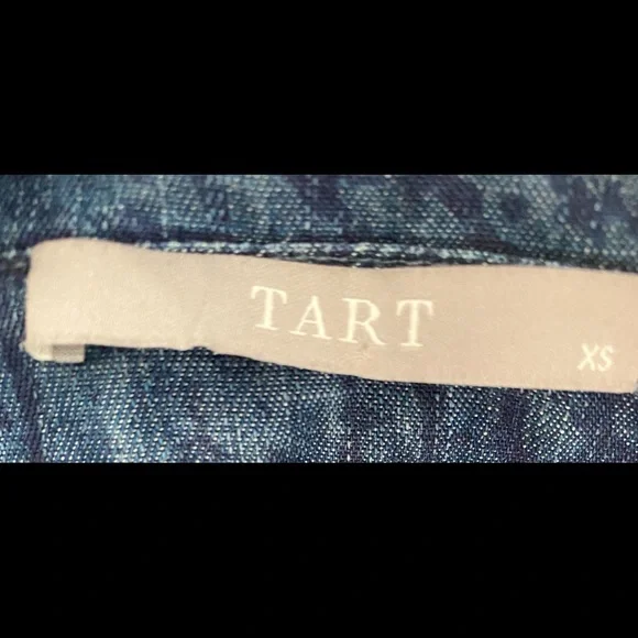 Tart denim print drawstring waist shorts Romper XS - Picture 6 of 7